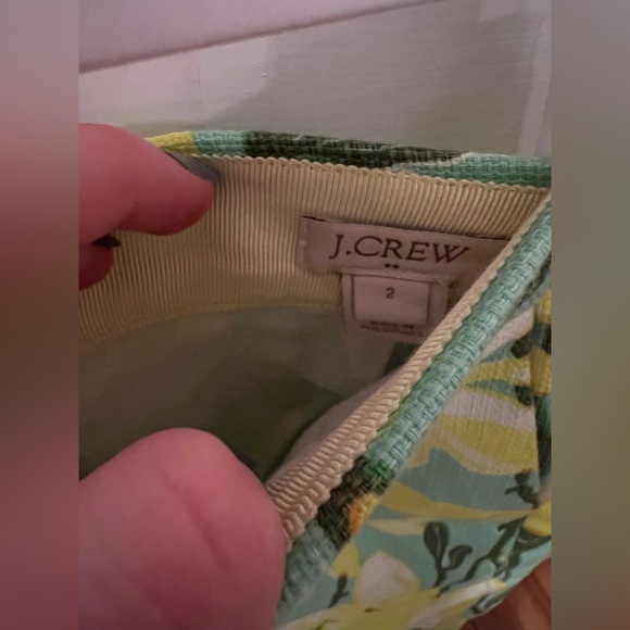 Green & Yellow Floral JCrew Mini Skirt, Size 2 - Picture 2 of 4
